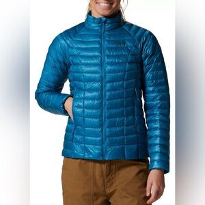 Mountain Hardwear Ghost Whisperer Down Jacket Womens New Sz Small Vision Blue